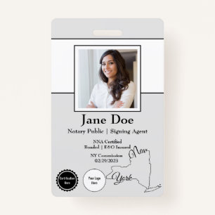 State of New York Notary Public Badge with QR Code