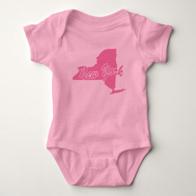 State Of New York Shape Baby Bodysuit (Front)