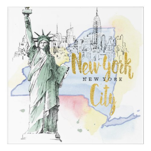 State of New York  Statue of Liberty Acrylic Print