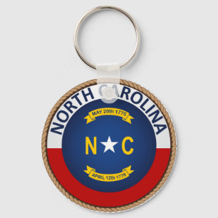 State of North Carolina Flag Seal Keychain