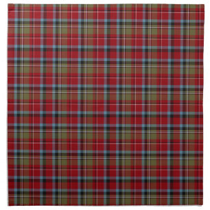 State of North Carolina Tartan Red Plaid Cloth Napkin