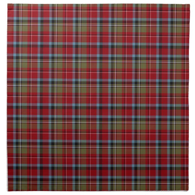 State of North Carolina Tartan Red Plaid Cloth Napkin (Front)