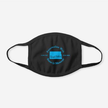 State Of North Dakota Personalized Black Cotton Face Mask by trendyteeshirts at Zazzle