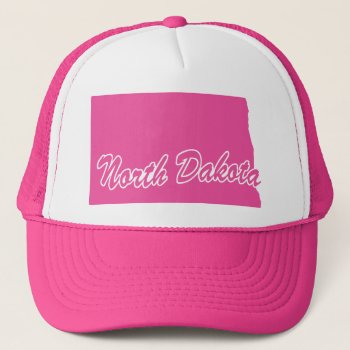 State Of North Dakota Shape Trucker Hat by trendyteeshirts at Zazzle
