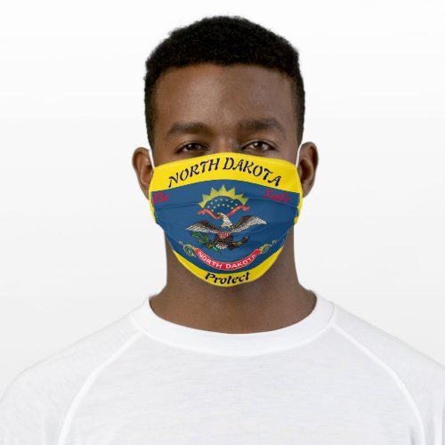 State of North Flag on Gold Adult Cloth Face Mask