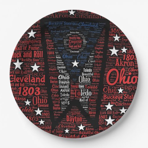 State of Ohio Buckeyes Paper Plates 9