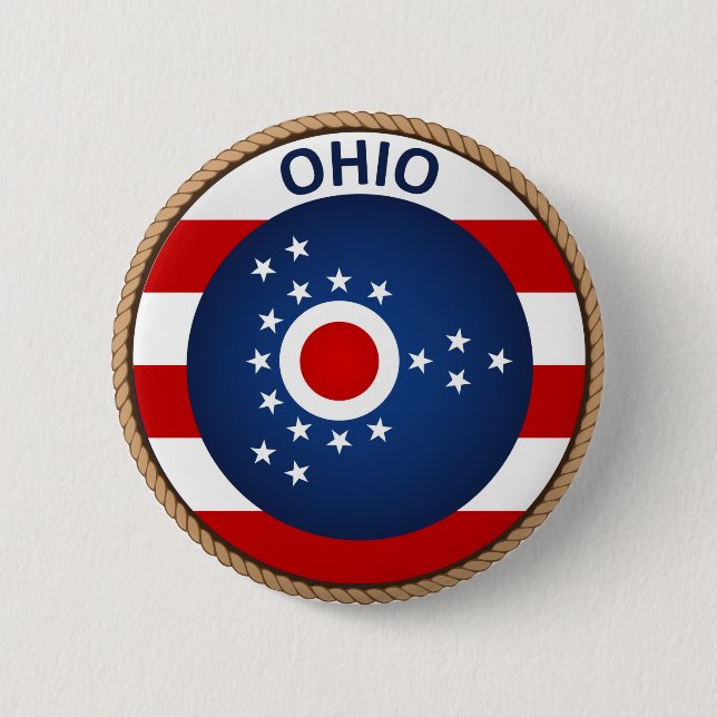 State of Ohio Flag Seal Button (Front)