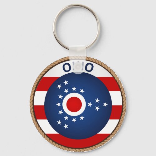 State of Ohio Flag Seal Keychain