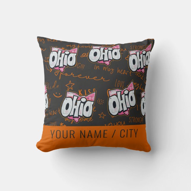 State of Ohio home decor decoration  Throw Pillow (Front)