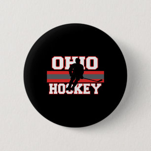 State Of Ohio Ice Hockey Player Gear Sports Coach Button