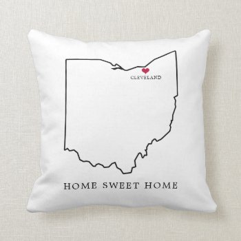 State Of Ohio Outline (custom City) Throw Pillow by PinkMoonDesigns at Zazzle