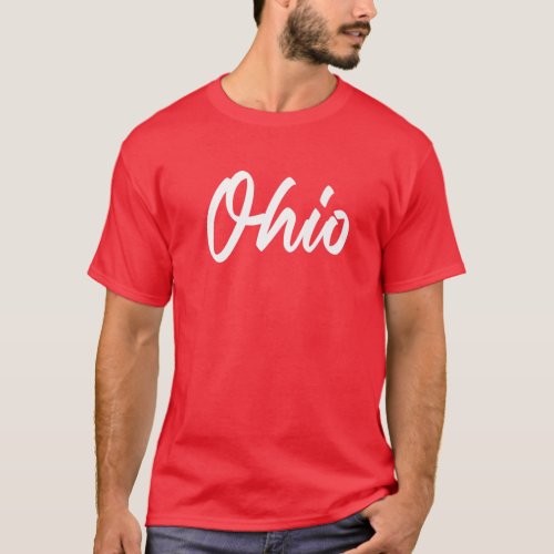 State Of Ohio Pride Script Text Ohioan T_Shirt