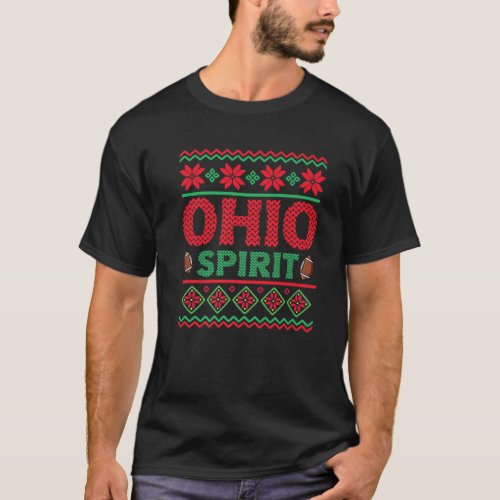State Of Ohio Spirit Football Ugly Christmas Sweat T_Shirt