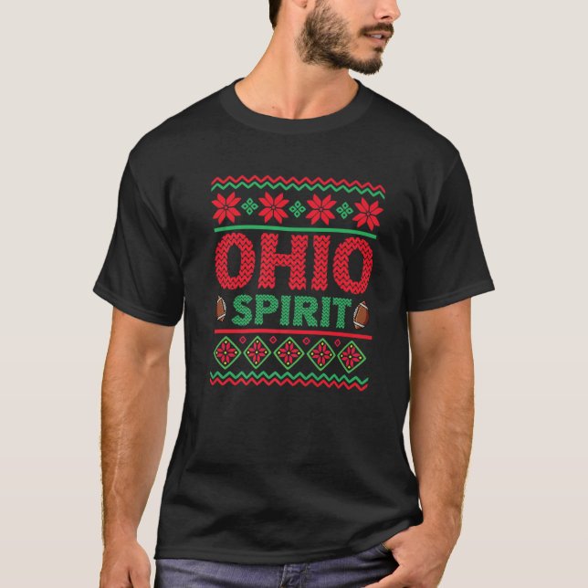 State Of Ohio Spirit Football Ugly Christmas Sweat T-Shirt (Front)