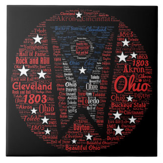 State of Ohio Word Art (6"X6") Ceramic Photo Tile