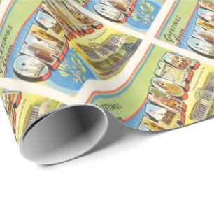 State of Oklahoma OK Old Vintage Travel Souvenir Wrapping Paper