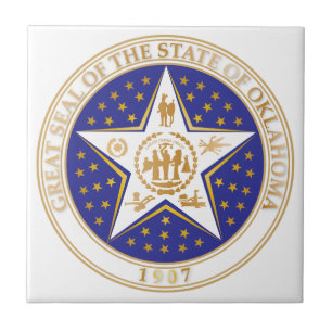 State of Oklahoma seal Ceramic Tile