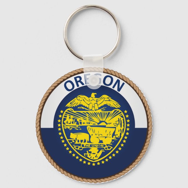 State of Oregon Flag Seal Keychain (Front)