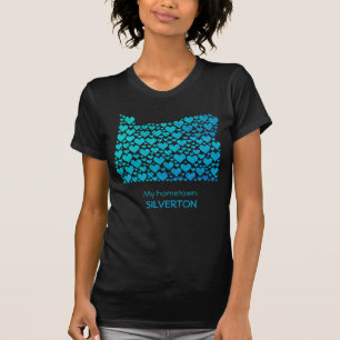 State of Oregon Silhouette Hearts & Hometown T-Shirt