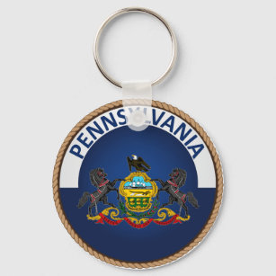 State of Pennsylvania Flag Seal Keychain