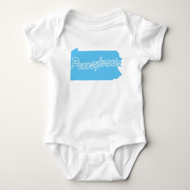 State Of Pennsylvania Shape Baby Bodysuit (Front)
