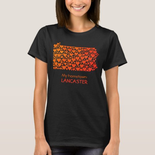 State of Pennsylvania Silhouette Hearts  Hometown T_Shirt