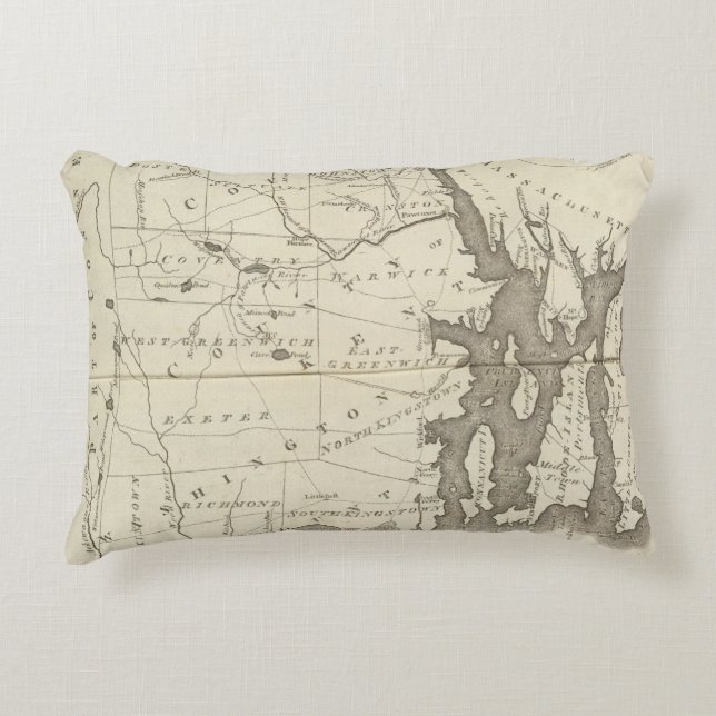 State of Rhode Island Accent Pillow (Front)