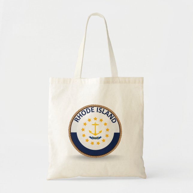 State of Rhode Island Flag Seal Tote Flag Bag (Front)