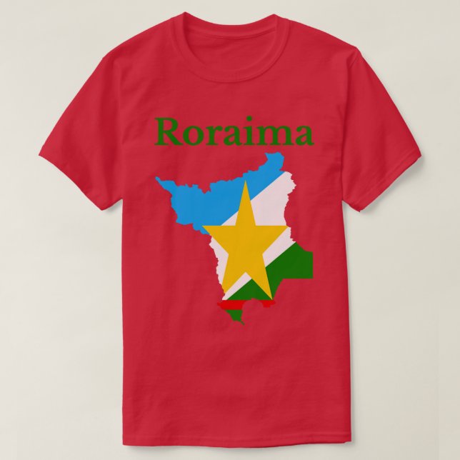 State of Roraima Map Flag Brazil T-Shirt (Design Front)
