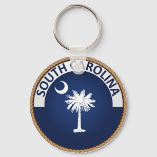 State of South Carolina Flag Seal Keychain