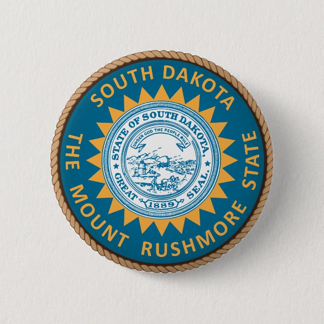 State of South Dakota Flag Seal Button (Front)