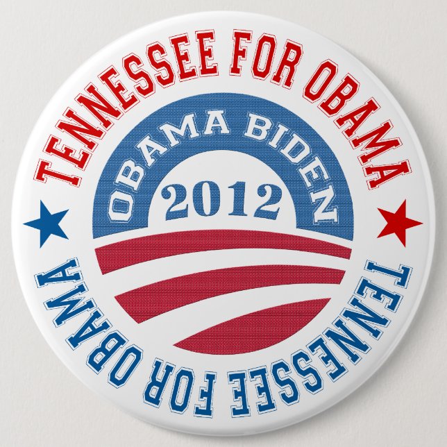 State Of Tennessee For Obama-Obama Biden 2012 Button (Front)