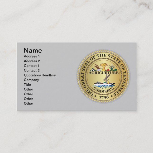 State of Tennessee seal Business Card (Front)