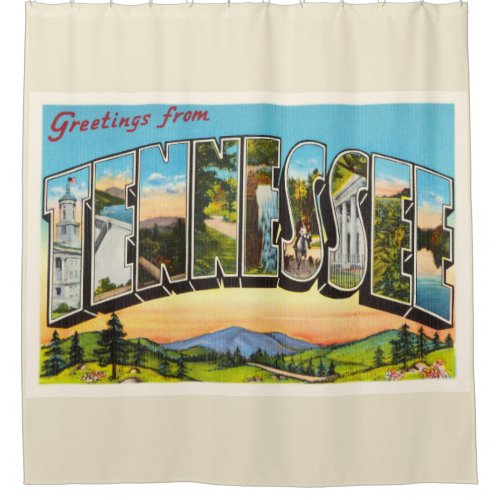 State of Tennessee TN Old Vintage Travel Souvenir Shower Curtain