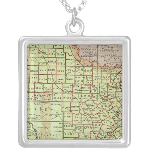 State of Texas 3 Silver Plated Necklace (Front)