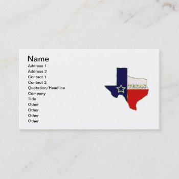 State Of Texas Business Card by manewind at Zazzle