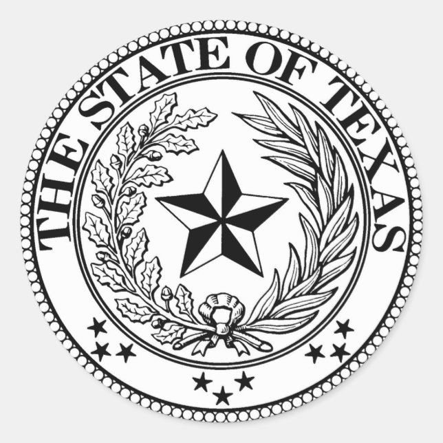 State of Texas Classic Round Sticker, Glossy Classic Round Sticker (Front)