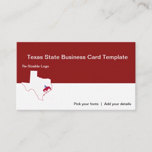 State of Texas Cowboy Logo Business Card