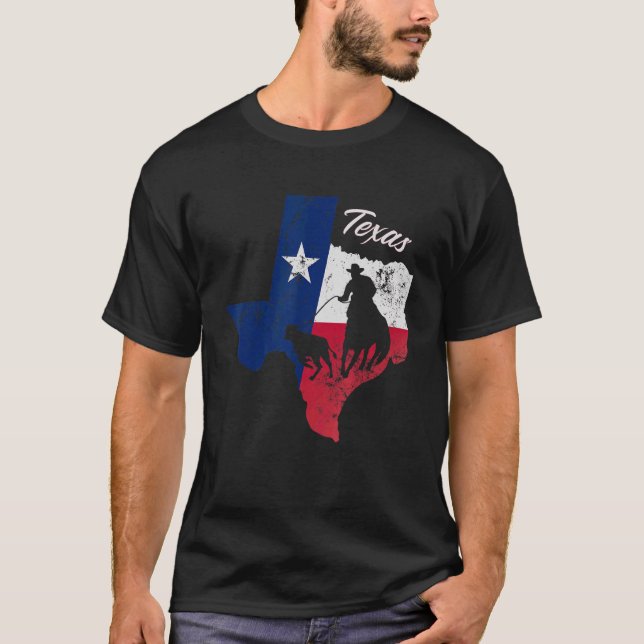 State of Texas Flag Map Distressed  Native Texan T T-Shirt (Front)