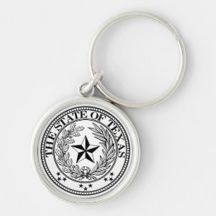 State of Texas Keychain White Premium