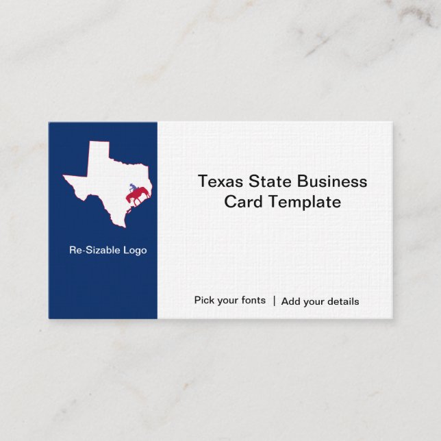 State of Texas Logo Business Card (Front)