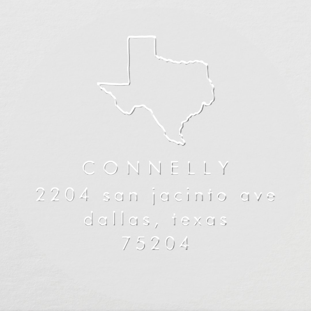 State of texas personalized custom return address embosser zazzle