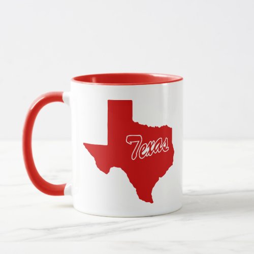 State Of Texas Shape Red Mug