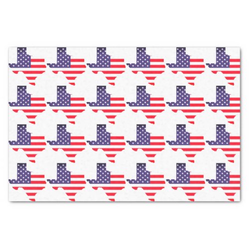 State of Texas USA American Flag Stars  Stripes Tissue Paper