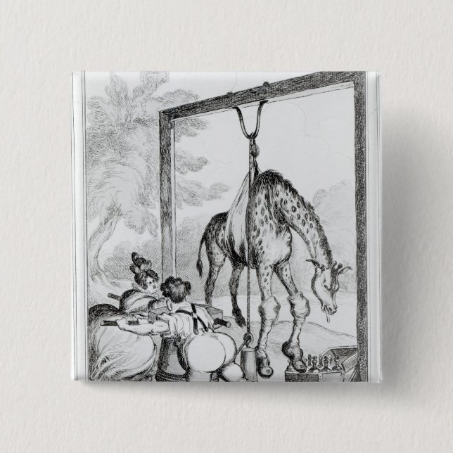 State of the Giraffe, 1829 Pinback Button (Front)