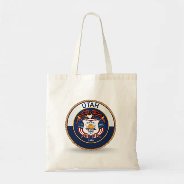 State of Utah Flag Seal Tote Bag | Zazzle