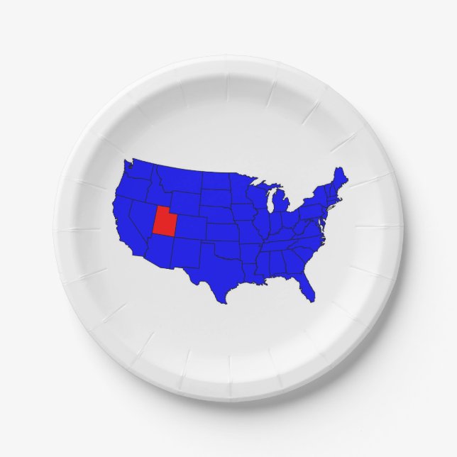 State of Utah Location Paper Plates (Front)