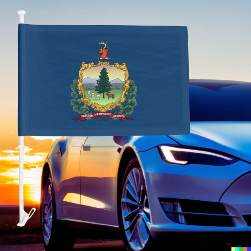 State of Vermont Car Flag