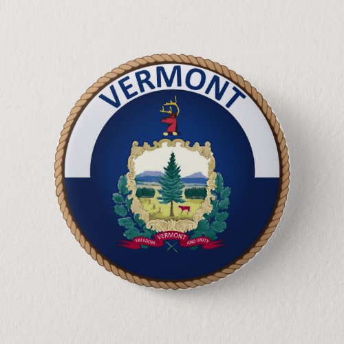 State of Vermont Flag Seal Button