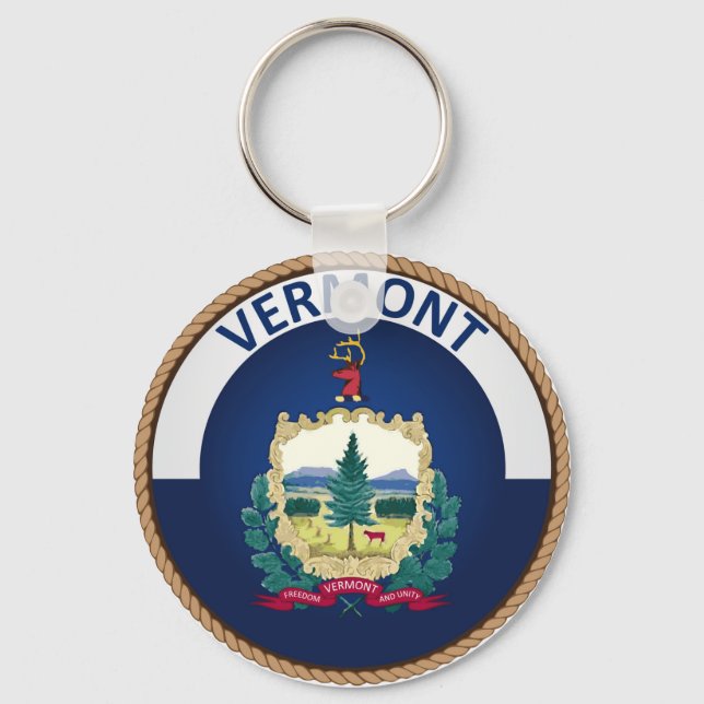 State of Vermont Flag Seal Keychain (Front)